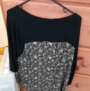 Rose + Olive sheer Long Sleeve patterned Top